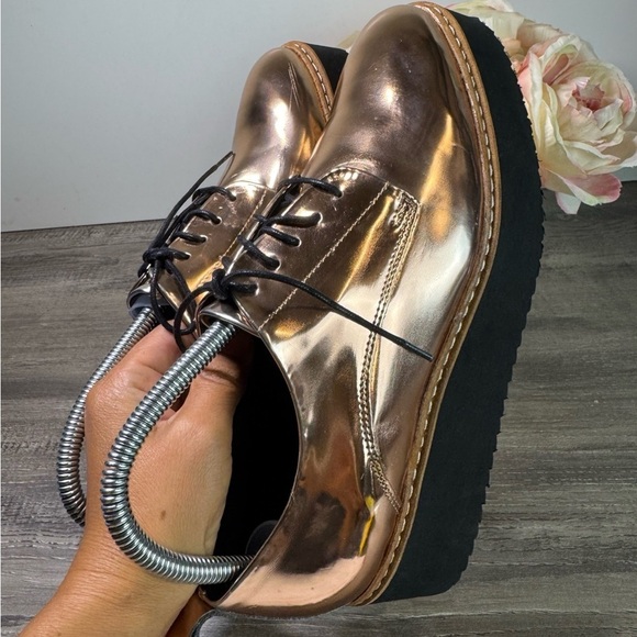 Shelly’s London Mirror Metallic platform shoes size EU39/US8-8.5 EUC - Picture 6 of 10